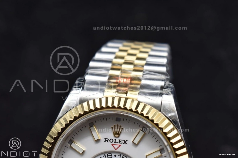 Best 1113 SS SS Skydweller Noob YG Dial YG A23J Bracelet White EasyCare Edition On 0317